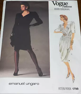 Vogue Paris Original Cocktail Dress Pattern 2662 EMANUEL UNGARO Size 12 UNCUT FF • $17.99