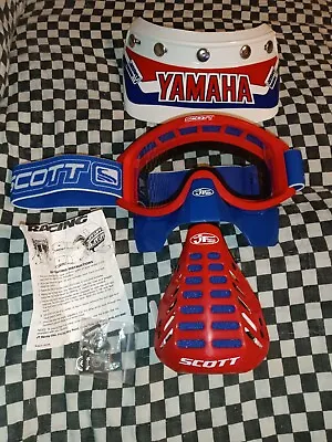 Vintage SCOTT Red/Blue Yamaha  Goggles/mask / Face Guard mxama Helmet Visor  • $325