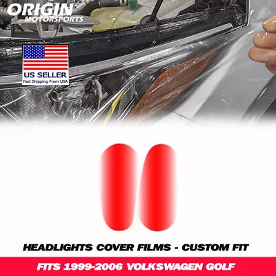 $44.99 • Buy PreCut Headlights Protection Clear Covers Bra Film Kit PPF Fits 1999-2006 GOLF