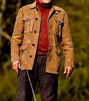Mission Impossible 7 Wardrobe | Esai Morales Gabriel Brown Suede Leather Jacket • $109.16