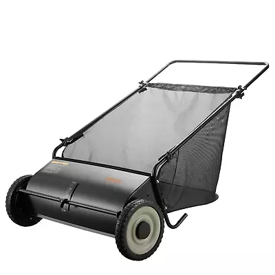 VEVOR Push Lawn Sweeper 26 Inch Leaf & Grass Collector Strong Rubber Wheels &  • $214.91