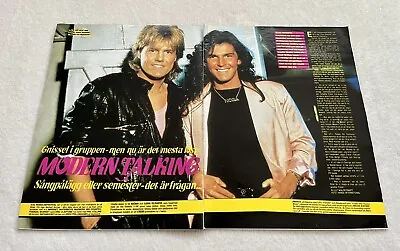 MODERN TALKING 1986 Anders Clipping Poster Swedish Magazine Okej Vintage 1980s • $10