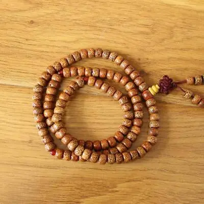 ML219 Vintage Tibetan Natural Star Moon 9mm Bodhi Beads 108 Mala Prayer Necklace • $9.99