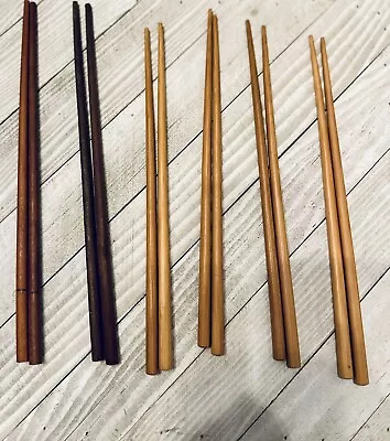 NEW Vintage Set Of 5 Wood Chopsticks Varying Shades • $6