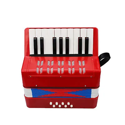 Red Small Accordion 17-Key 8 Bass Accordion Musical Instrument For Kids U8K1 • $56.70