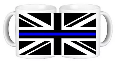 Thin Blue Line Union Jack Ceramic Coffee Mug And Coaster • £9.99