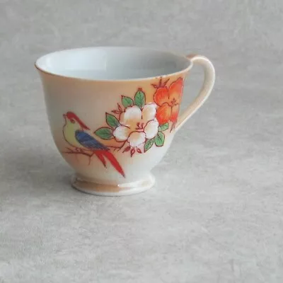 Made In Occupied Japan Sample Teacup Demitasse Porcelain Cup Bird And Flowers 2  • $9.95