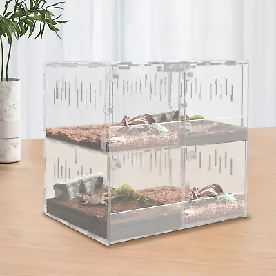 4-Grids Acrylic Reptile Terrarium Gecko Lizard Snake Spider Vivarium Cage Tank • $34.20