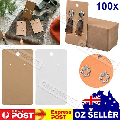 100PCS Earring Cards Cardboard Paper Jewelry Accessories Display Holder VIC • $9.38