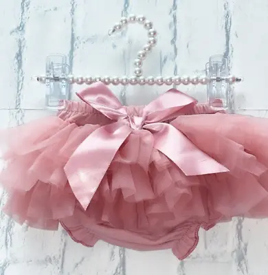 Luxury Girls Baby Frilly Tutu Knickers Cake Smash Dusky Pink All Round Frills • £10.99