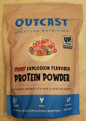 OUTCAST - Protein Powder - FRUIT EXPLOSION - VEGAN - 1.2 Lbs - Best 8/2024 • $29.99