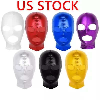 Shiny Face Mask Open Eyes Mouth For Men Women Cosplay Costumes Hood Headgear • $7.90