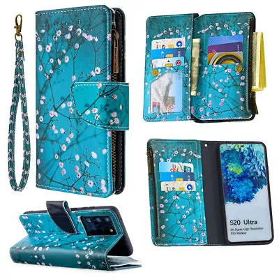 Leather Zip Card Wallet Bag Flip Cover Case For Samsung & Iphone Cell Phone • £4.99