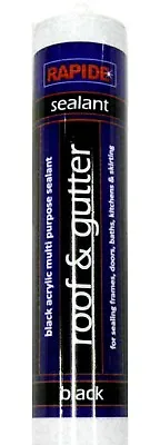 £5.25 • Buy Waterproof Roof & Gutter Sealant BLACK Silicone Cartridge All Weather Shed Felt