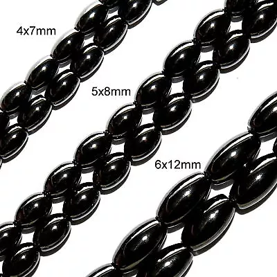 Magnetic Hematite Stone Jewelry Craft Beads Aaa Rice Oval 5x8mm  Strands Mh26 • $10.99