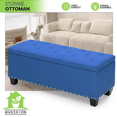 Storage Ottoman Upholstered Footstool Entryway Shoe Bench Tufted Footrest Stool • $87.99