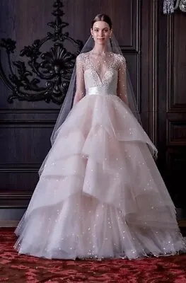 New Monique Lhuillier Platinum Collection Aviva Wedding Gown Cherry Blush US 8 • $9500