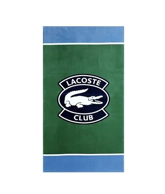 LACOSTE Beach Towel Cotton 36  X 72  LACOSTE CLUB Cotton Colorblock Logo NEW • £28.50