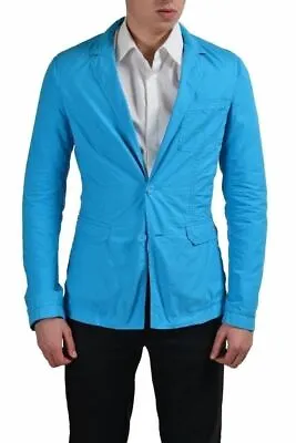 Versace Jeans Men's Blue Two Button Sport Coat Blazer US 38 IT 48 • $199.99