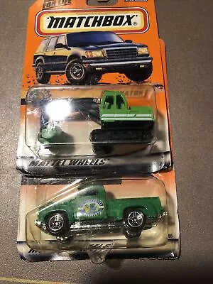 Lot Of 2 Matchbox #21 Speedy Delivery '56 Ford Pick Up Green  #6 Excavator Green • $8