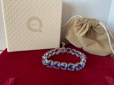 QVC UTC 70 CARATS COLOR CHANGING FLUORITE STERLING 7 1/4” TENNIS BRACELET 33g • £463.19