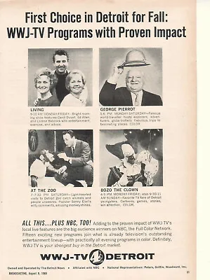 WWJ-TV 4 Detroit Living George Pierot At The Zoo Bozo The Clown 1965 Ad-All This • $20