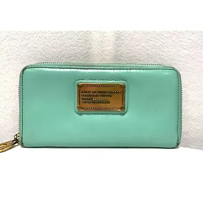 Marc By Marc Jacobs Zip Around Wallet Standard Supply Workwear Mint Aqua • $15