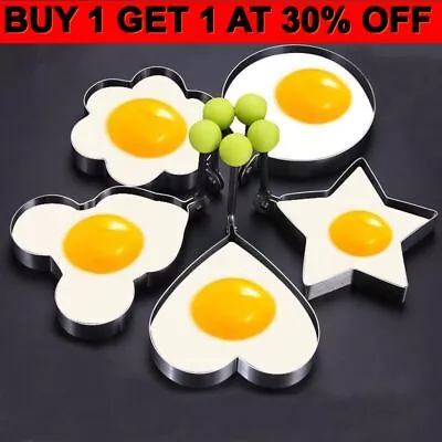 Fried Egg Stainless Steel Cooking Shaper Cute Fried Egg Mould Pancake Utensils • £2.99