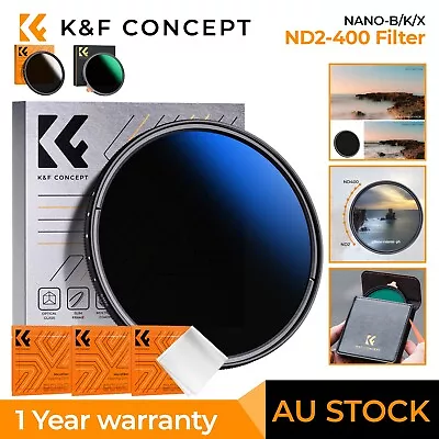 K&F Concept ND2-400 Variable ND Filter Neutral Density 37-95mm Lens NANO-B/K/X • $189.99