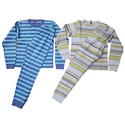 Hanna Andersson Lot Of 2 Pajamas Blue Stripes 130 8 TM • $19.50