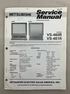 Mitsubishi VS-460R 461R Original Service Manual Free Shipping • $10