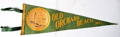 Vintage OLD ORCHARD BEACH MAINE Pennant Felt Flag Souvenir • $25.61