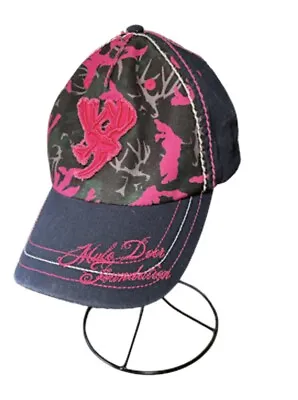 Mule Deer Foundation Denim  Adjustable Hat/Cap Gray-Pink Embroidered • $5