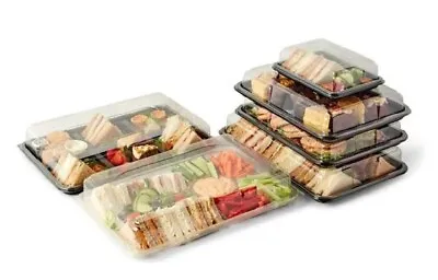 £16.94 • Buy 6X Mix Set Party Platters Sandwich Trays With Lids For Food Snacks Buffet Caters