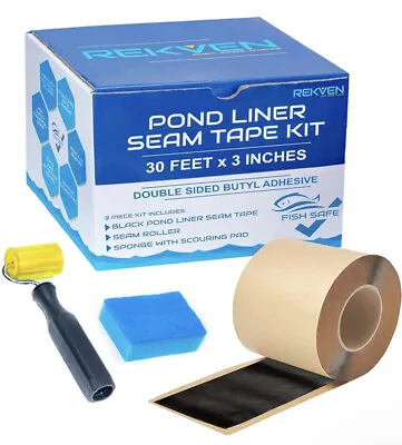 REKVEN - Pond Liner Seam Tape Double Sided Butyl Adhesive 3  X 30' • $39.99