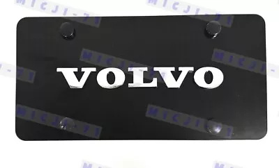 Volvo Front Heavy Duty Vanity Black Stainless Metal License Plate Tag • $45.99