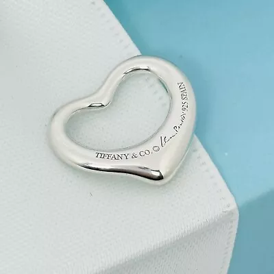Tiffany Elsa Peretti Mini Small Open Heart Pendant Charm In Sterling Silver • $139