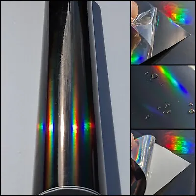 Chrome Black Holographic Laser Iridescent Vinyl Car Wrap - ANY SIZE - AIR FREE • £4.75