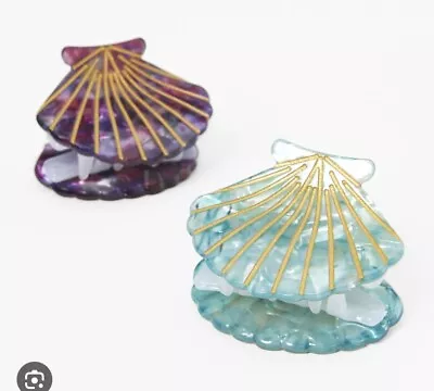 Claire’s Mermaid Seashell Hair Clip Claw Purple Blue Gold Halloween Costume  • $16.99