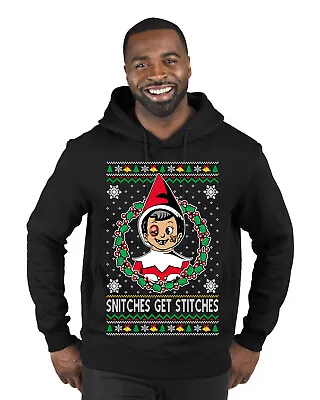 Snitches Get Stitches Meme Elf On A Premium Hoodie Sweatshirt • $39.99