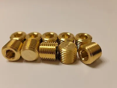 Lot Of 10 Pcs. 1/4  Male NPT  Brass Plug Countersunk Hex • $9.95