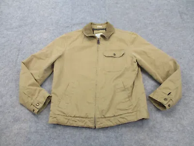 J Crew Jacket Mens Small Brown Full Zip Adult Bomber Coat Casual Chino • $34.96