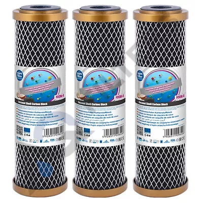 £19.99 • Buy 3 X 10  Aquafilter FCCBL-G Gold Series Carbon And Softening Block Filters HMA RO