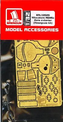 Brengun Models 1/32 MITSUBISHI A6M5c ZERO EXTERIOR DETAIL SET Photo Etch Set • $15.99