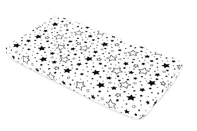  Cot & Cot Bed Fitted Sheets 100% COTTON  Black & White Stars • £8.50