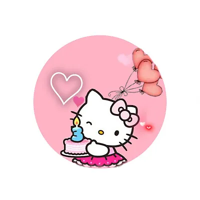 Hello Kitty #3 Edible Cake Topper Icing Sheet Topper Round 16.5cm Images • $9.99