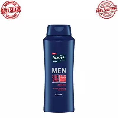 Suave Men 2 In 1 Thick & Full Shampoo Plus Conditioner 28 Fl Oz NEW • $6.99