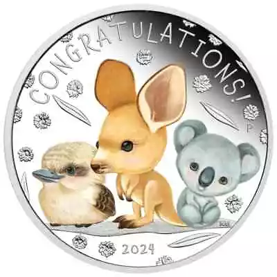 2024 Congratulations Newborn Baby Lovely Cute 1/2oz Silver Proof Coin Perth Mint • $99.95