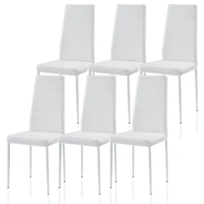 Dining Chairs Set Of 6 Kitchen Chair PU Leather For Dining Room Living Room • $118.89