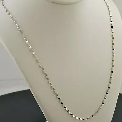 $59.95 • Buy 10k White Gold 1.9mm Polished Marine Link Necklace Free Shipping And Gift Box